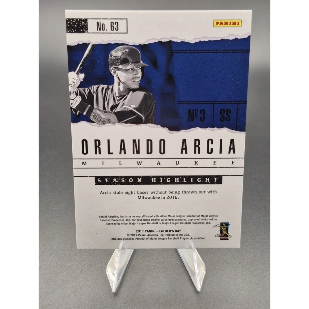 2017 Panini Father's Day Orlando Arcia #63 Rookie Foil /50 (RC) Brewers